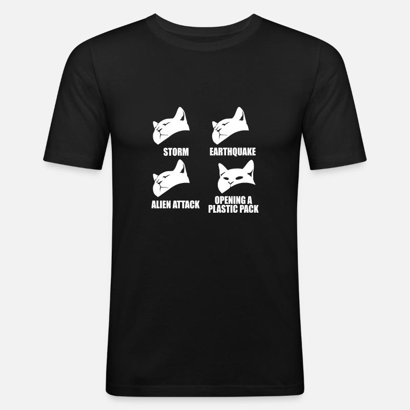 Chat - perception sélective - dire - T-shirt près du corps Homme - noir