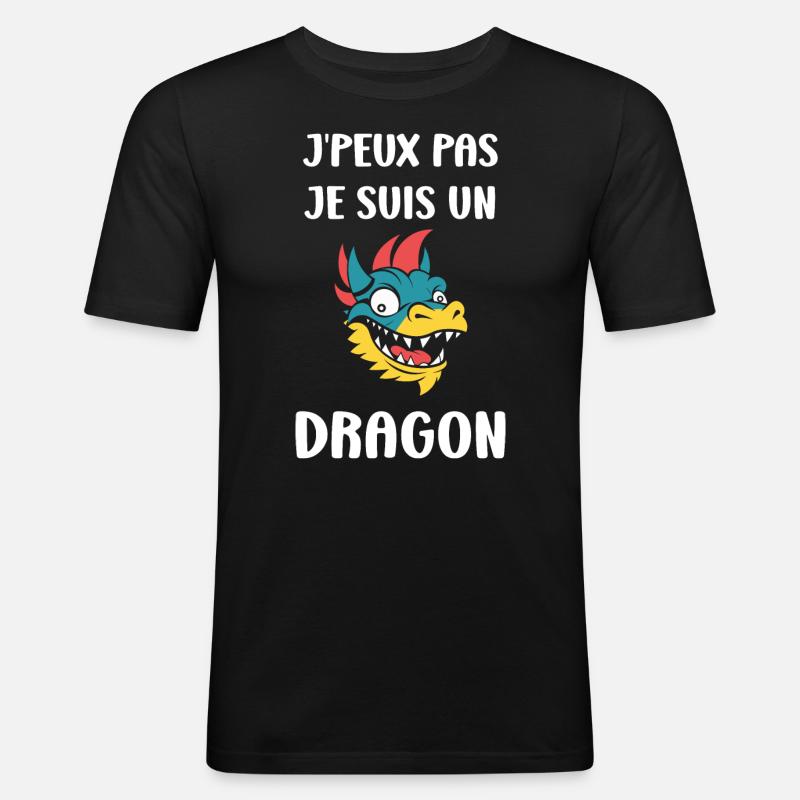Bébé dragon - T-shirt près du corps Homme - noir