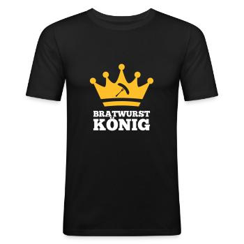 Bratwurst King - Men's Slim Fit T-Shirt - black - Front - Nik (191cm)