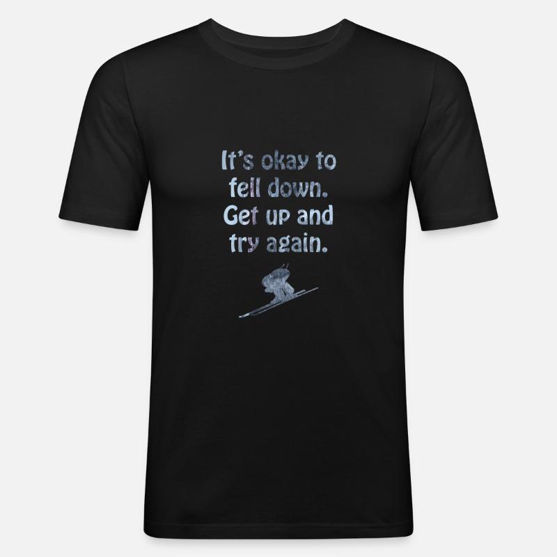Ski - Männer Slim Fit T-Shirt - Schwarz
