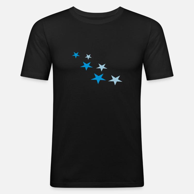 Sterne - Männer Slim Fit T-Shirt - Schwarz