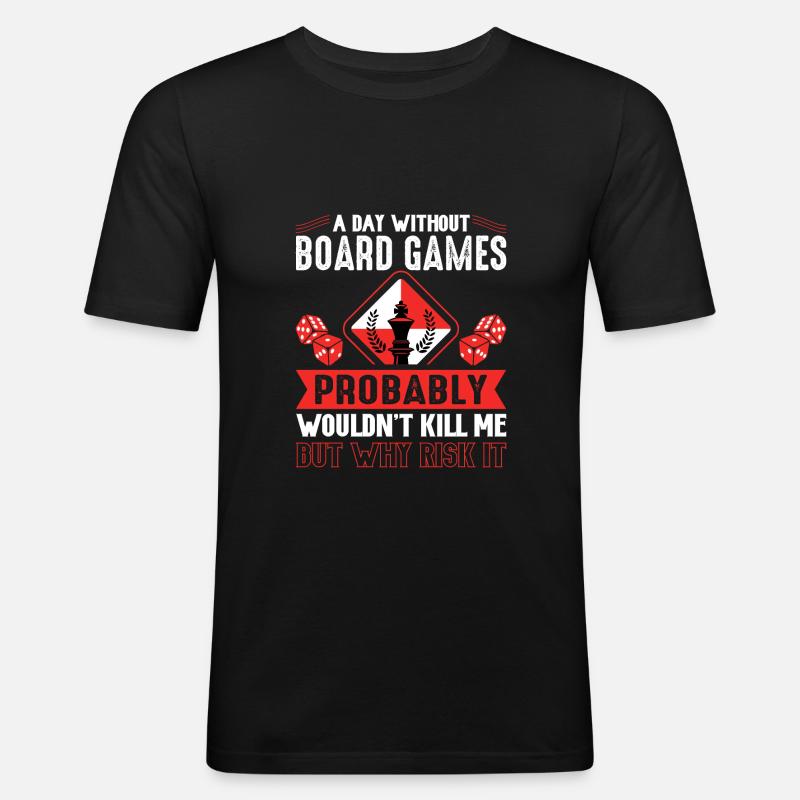 Brettspiele - Männer Slim Fit T-Shirt - Schwarz