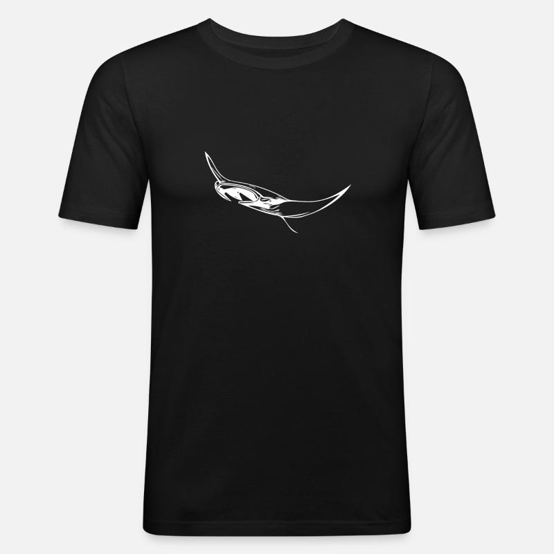 Elegant floating manta rays - Men's Slim Fit T-Shirt - black