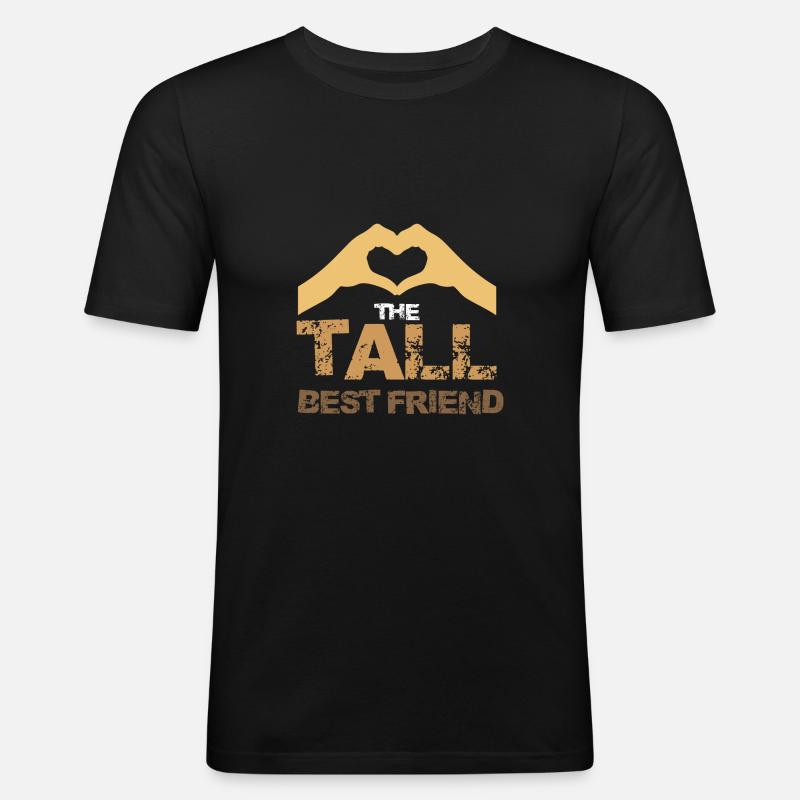 großer bester freund - Männer Slim Fit T-Shirt - Schwarz