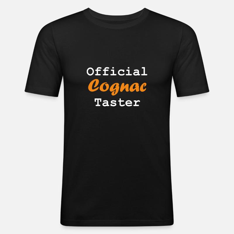 Kognak - Männer Slim Fit T-Shirt - Schwarz