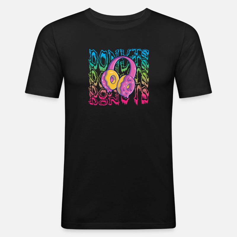 Donuts - Männer Slim Fit T-Shirt - Schwarz