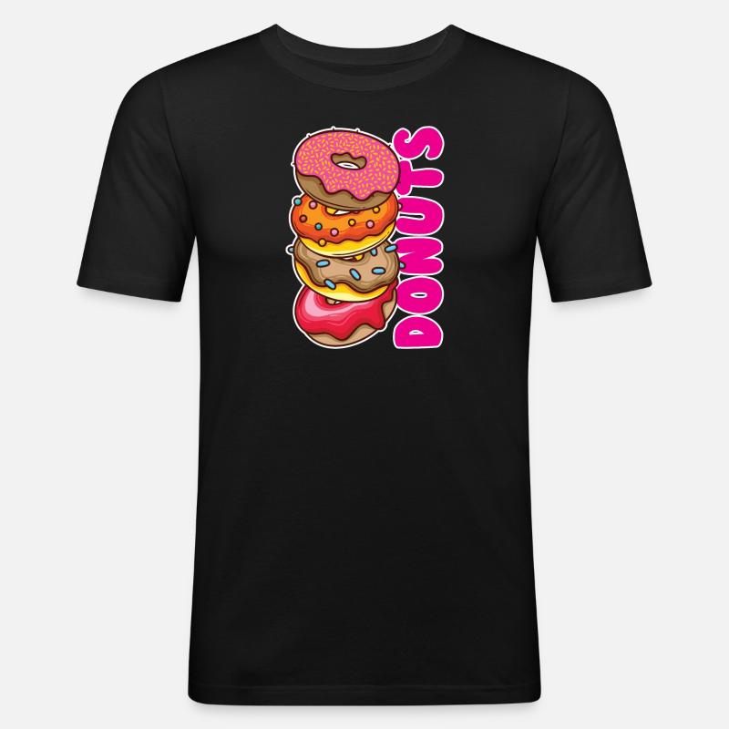 Donuts - Männer Slim Fit T-Shirt - Schwarz