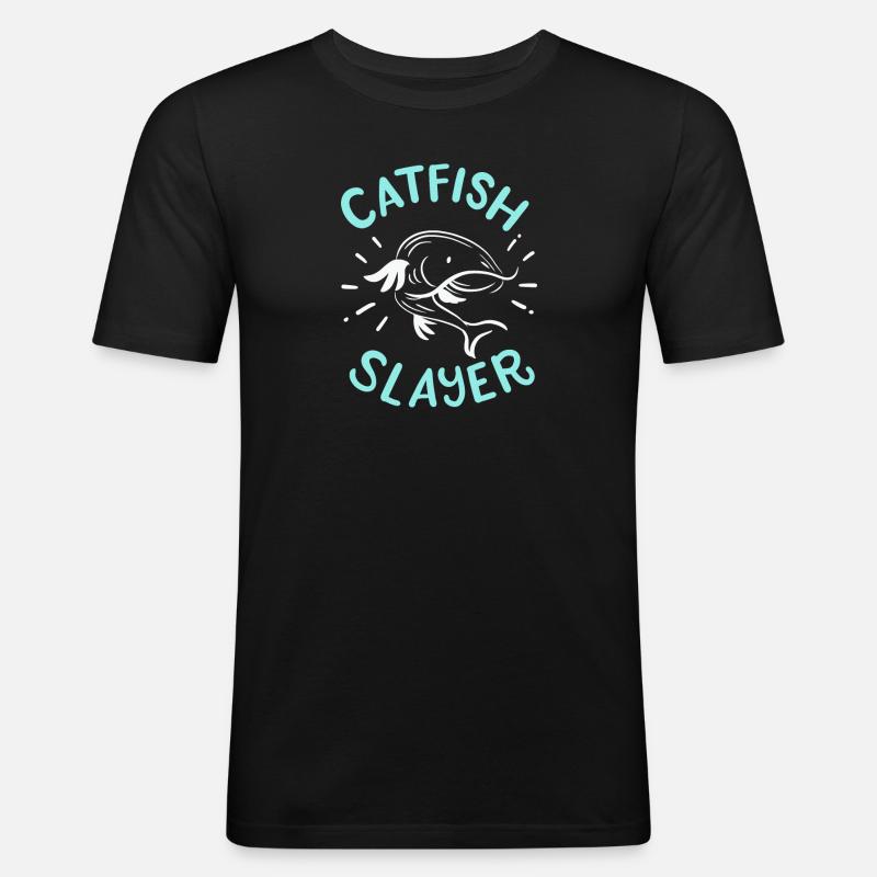 Wels-Töter - Männer Slim Fit T-Shirt - Schwarz