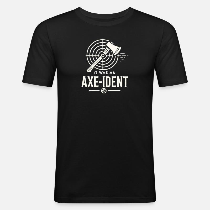 Es war ein Axt-ident - Männer Slim Fit T-Shirt - Schwarz