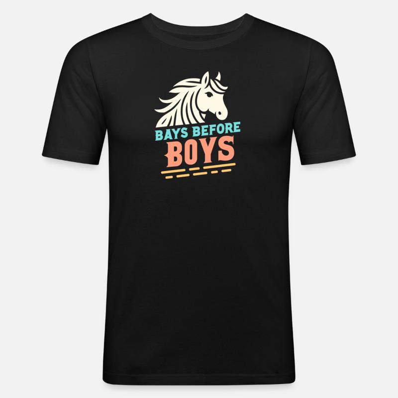 Buchten vor Jungen - Männer Slim Fit T-Shirt - Schwarz
