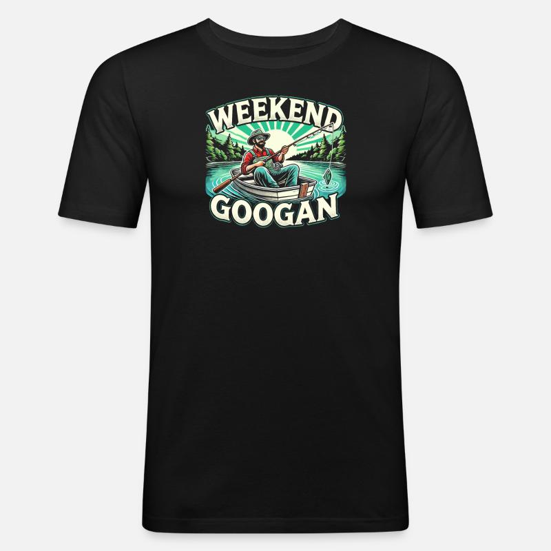 Wochenende Googan - Männer Slim Fit T-Shirt - Schwarz