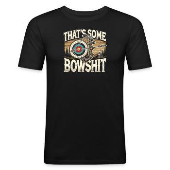 Was für ein Schwachsinn - Männer Slim Fit T-Shirt - Schwarz - Vorne - Nik (191cm)