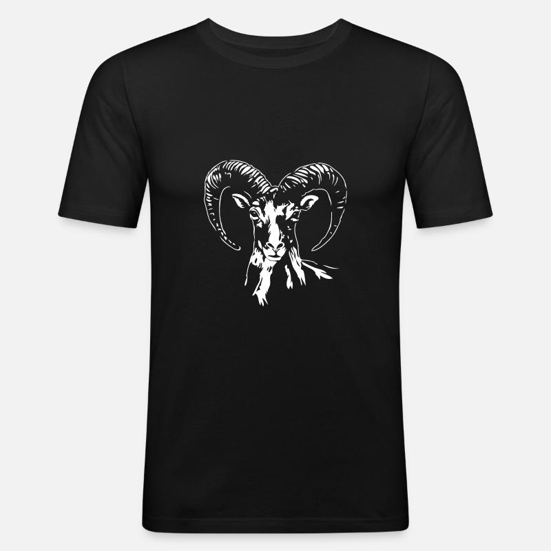 Mufflon - Männer Slim Fit T-Shirt - Schwarz