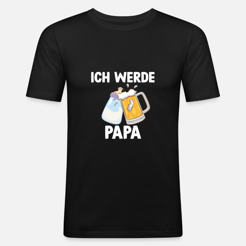 Ich werde Papa! - Männer Slim Fit T-Shirt - Schwarz