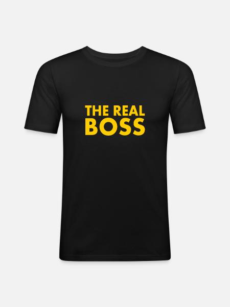 The real boss - T-shirt près du corps Homme - noir