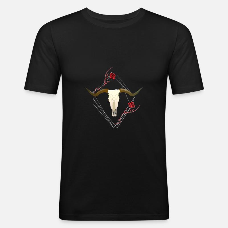 Schädel - Männer Slim Fit T-Shirt - Schwarz