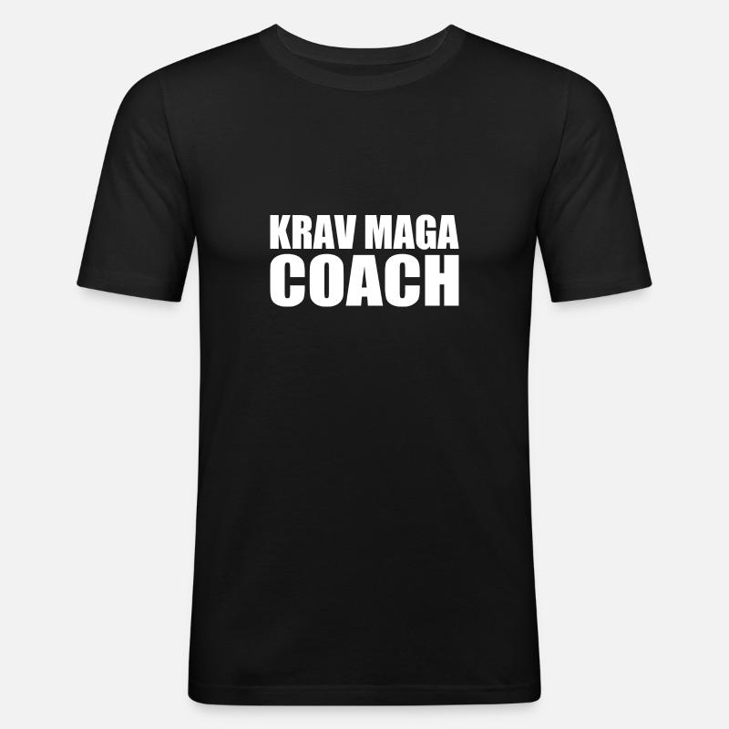 Krav maga - Männer Slim Fit T-Shirt - Schwarz