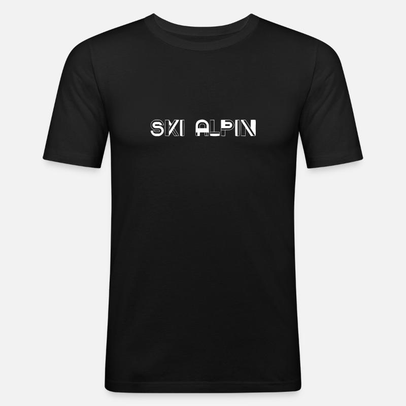 Alpine skiing tshirt - Men's Slim Fit T-Shirt - black