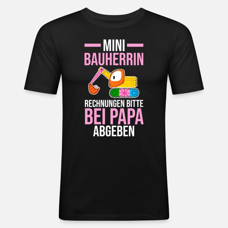 Bagger Bauherrin - Männer Slim Fit T-Shirt - Schwarz
