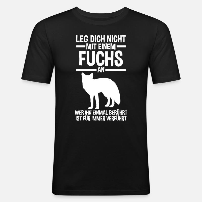 Fuchs - Männer Slim Fit T-Shirt - Schwarz