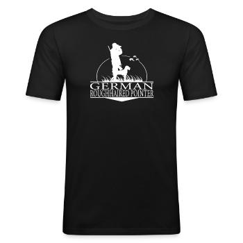 GERMAN ROUGHHAIRED POINTER Jagdhunde Jagd Wilsigns - Männer Slim Fit T-Shirt - Schwarz - Vorne - Nik (191cm)
