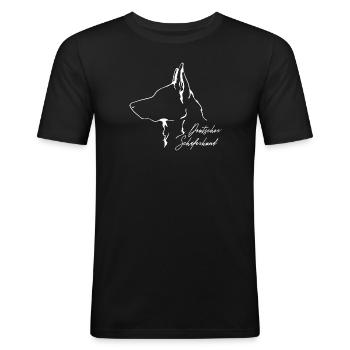 DEUTSCHER SCHÄFERHUND Profil Hundesport Wilsigns - Männer Slim Fit T-Shirt - Schwarz - Vorne - Nik (191cm)