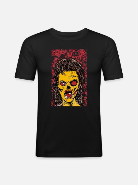 Illustration cool d’un zombie - T-shirt près du corps Homme - noir