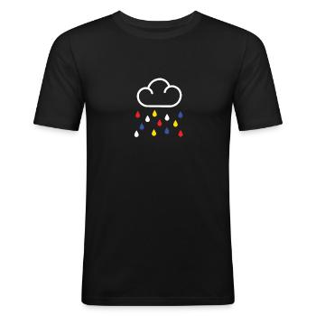 The Rain of Mondrian - Men's Slim Fit T-Shirt - black - Front - Nik (191cm)