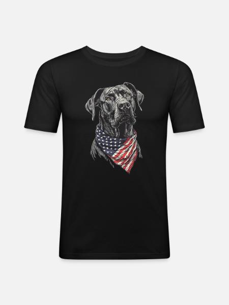 Deutsche Dogge - Männer Slim Fit T-Shirt - Schwarz