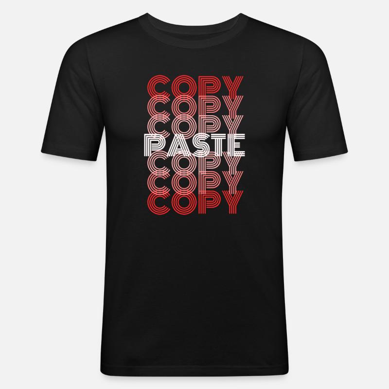 Copy Paste - Männer Slim Fit T-Shirt - Schwarz