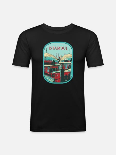 Majesté d'Istanbul: Mosquée sublime - T-shirt près du corps Homme - noir