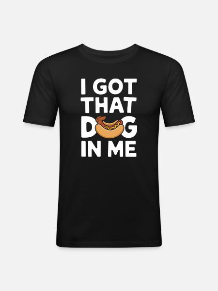 Funny Hot Dog Dachshund - Men's Slim Fit T-Shirt - black