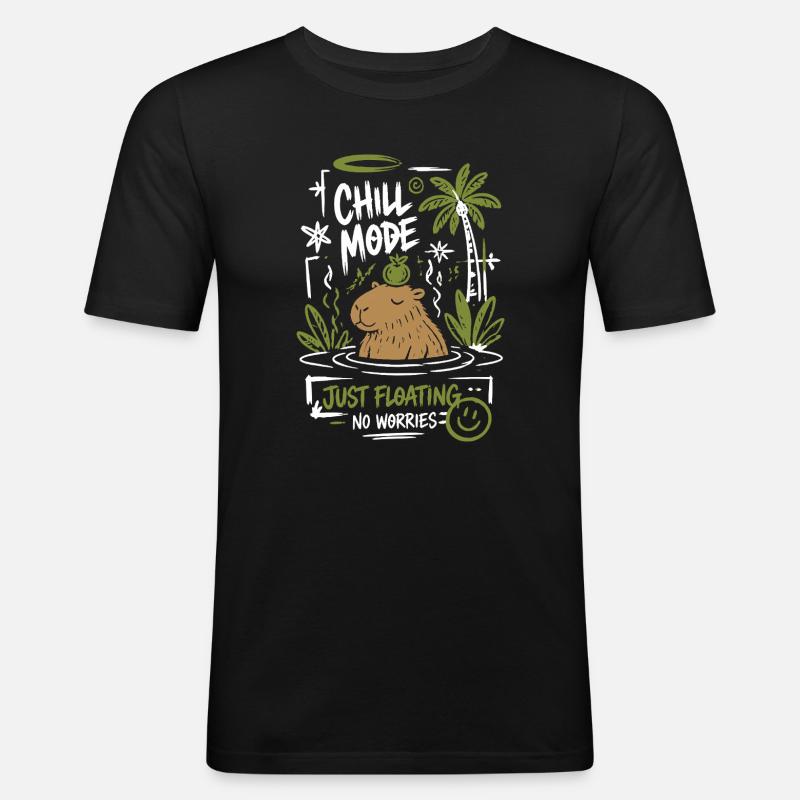 Chill Mode Just Floating - Men's Slim Fit T-Shirt - black