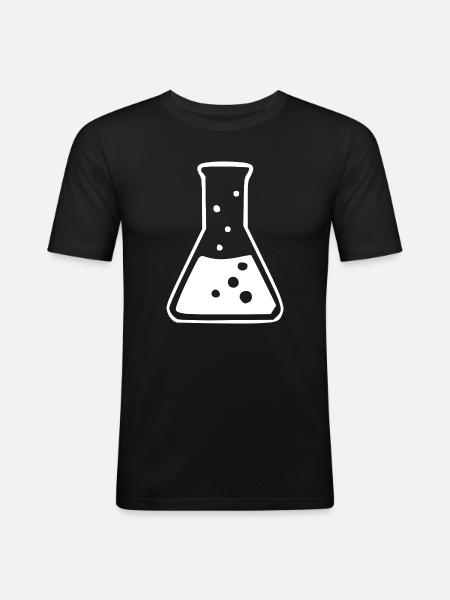 Chemie_Symbol_schwarzweiss_Wissenschaft_science - Men's Slim Fit T-Shirt - black