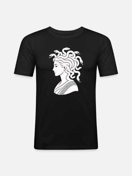 Medusa Head with Snakes - Men's Slim Fit T-Shirt - black
