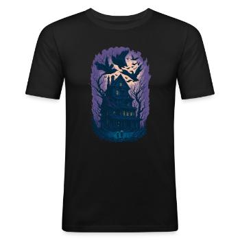 Creepy Horror Movie Fan Design - Men's Slim Fit T-Shirt - black - Front - Nik (191cm)