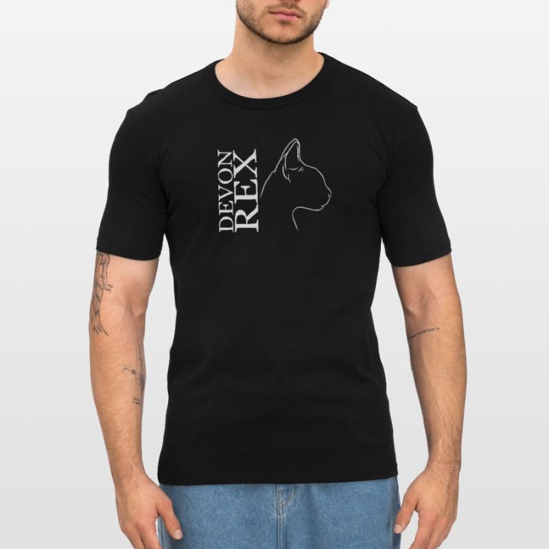 Devon Rex Profil Chat Chat Wilsigns T-shirt près du corps Homme
