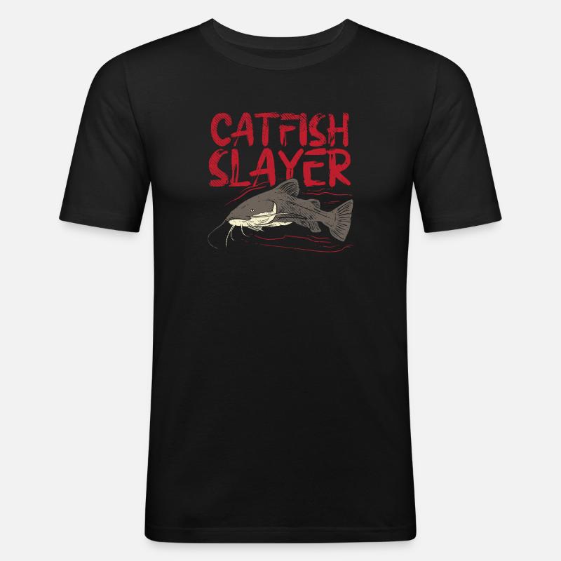 Wels-Töter - Männer Slim Fit T-Shirt - Schwarz
