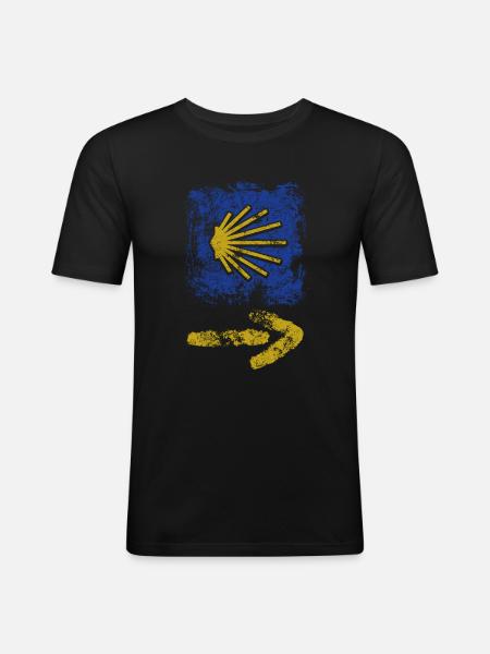 Buen Camino - Camino de Santiago - Pilgrimage - Santiago - Men's Slim Fit T-Shirt - black