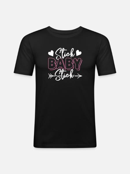 Stick Baby Stick - Männer Slim Fit T-Shirt - Schwarz