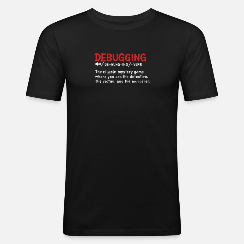 Debugging dictionary styled Definition - T-shirt près du corps Homme - noir