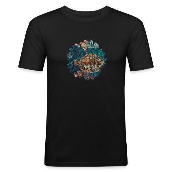 Underwater world - Men's Slim Fit T-Shirt - black - Front - Nik (191cm)