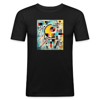 STREET ART ABSTRACTION - Men's Slim Fit T-Shirt - black - Front - Nik (191cm)