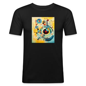 STREET ART ABSTRACTION - Men's Slim Fit T-Shirt - black - Front - Nik (191cm)