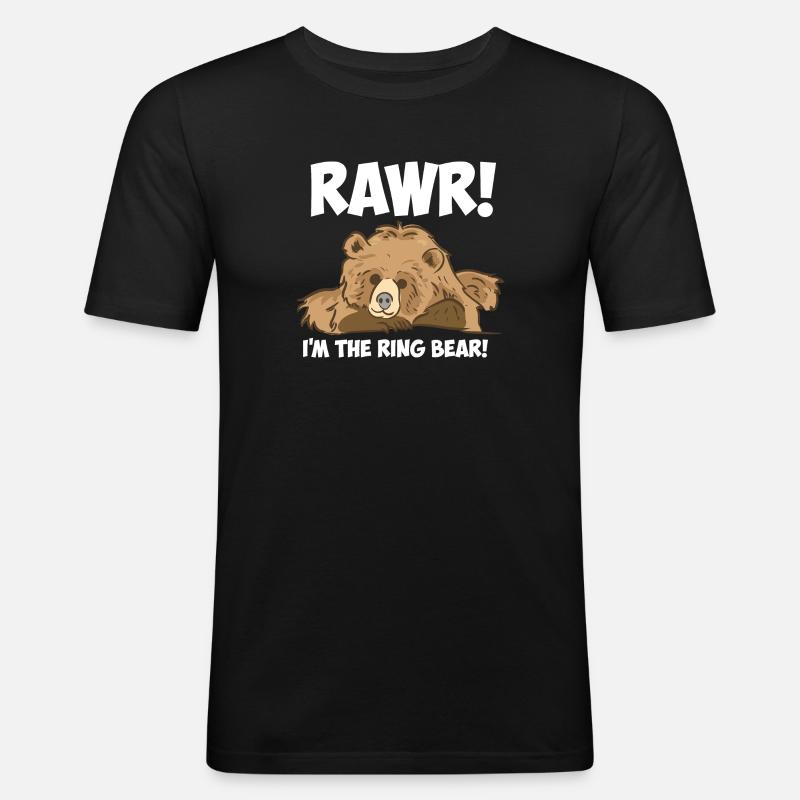 Rawr! Ich bin der Ringbär! - Männer Slim Fit T-Shirt - Schwarz