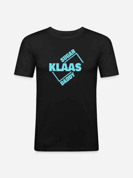 Klaas as a sugar daddy - Men's Slim Fit T-Shirt - black