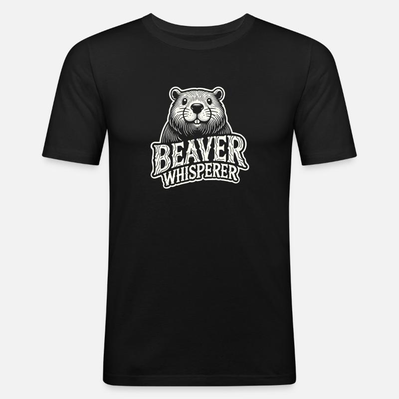 Biberflüsterer - Männer Slim Fit T-Shirt - Schwarz