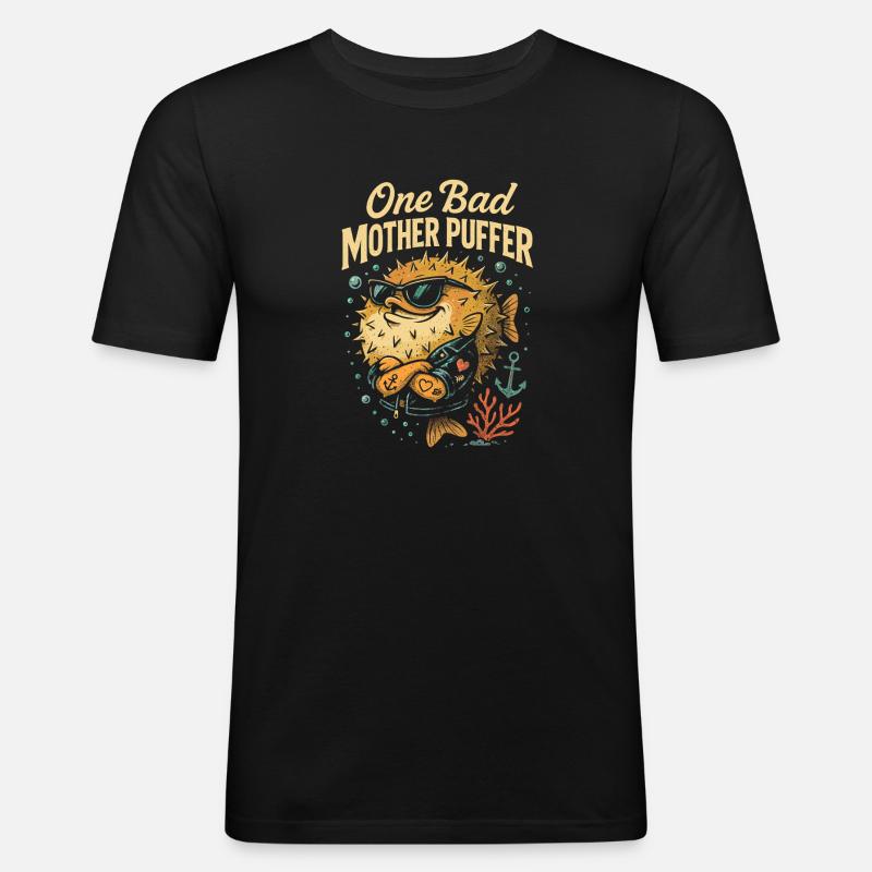 Eine schlechte Mutter Puffer - Männer Slim Fit T-Shirt - Schwarz