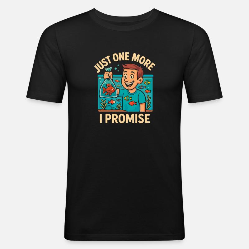 Nur noch ein Fisch, versprochen - Männer Slim Fit T-Shirt - Schwarz
