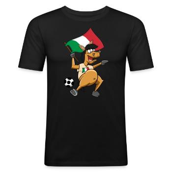 Fan Horse Italy - Men's Slim Fit T-Shirt - black - Front - Nik (191cm)